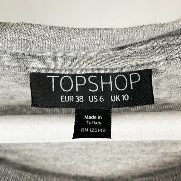 Topshop Women's T-Shirt Short Sleeve Shirt with Ruffles at Shoulders - Picture 2 of 7